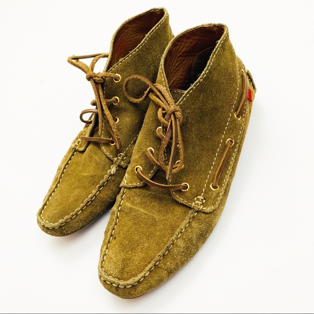 Marc Joseph Suede Style Olive Green Moccasins in